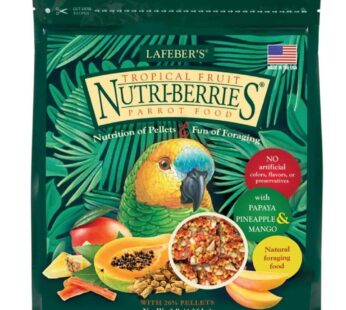 LAFEBER’S Tropical Fruit Nutri-Berries Pet Bird Food, Made with Non-GMO and Human-Grade Ingredients, for Parrots, 3 lb