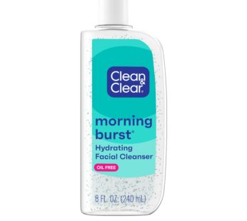 Clean & Clear Morning Burst Oil-Free Hydrating Facial Cleanser with BHA, Cucumber & Aloe Extracts, Face Wash Gently Removes Oil & Pore Clogging Impurities, 8 fl. oz