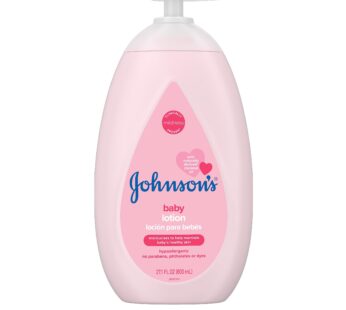 Johnson’s Moisturizing Mild Pink Baby Lotion with Coconut Oil for Delicate Baby Skin, Paraben-, Phthalate- & Dye-Free, Hypoallergenic & Dermatologist-Tested, Baby Skin Care, 27.1 Fl. Oz