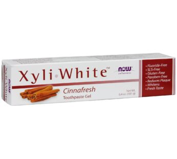 NOW Solutions, Xyliwhite? Toothpaste Gel, Cinnafresh, Cleanses and Whitens, Clean and Fresh Cinnamon Taste, 6.4-Ounce