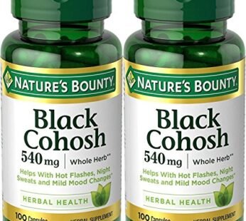 Nature’s Bounty Natural Whole Herb Black Cohosh 540mg, 100 Capsules (Pack of 2)