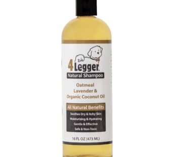 4Legger Organic Dog Shampoo USDA Certified Organic, All Natural Hypoallergenic Dog Shampoo with Oatmeal, Lavender, and Coconut Oil – Organic Oatmeal Shampoo for Dogs – Dog Shampoo for Itchy Skin 16 oz