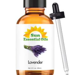 Sun Essential Oils 2oz – Lavender Essential Oil – 2 Fluid Ounces – Lavender Oil – Aromatherapy Oils – Lavender Essential Oil for Candle Making – Lavender Oil for Soap Making