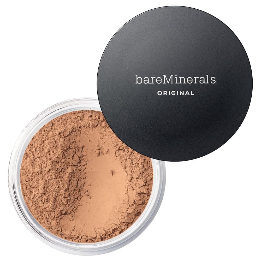 bareMinerals Original Loose Powder Foundation SPF 15, Lightweight Mineral Loose Powder Foundation Makeup, Buildable Coverage, Talc Free, Vegan (Medium Tan 18)