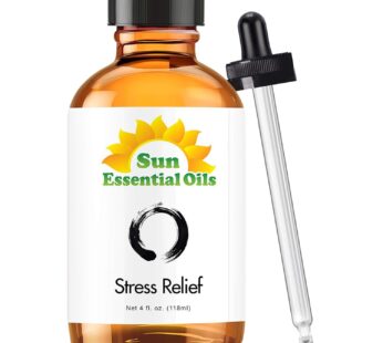 Sun Essential Oils – Stress Relief Blend Essential Oil (Huge 4 Ounce Bottle) Bulk – Calm Essential Oil