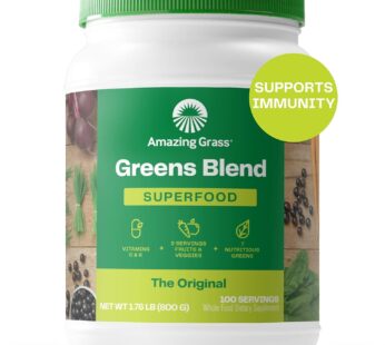 Amazing Grass Greens Superfood Powder: Greens Powder with Digestive Enzymes & Probiotics, Organic Spirulina, Chlorella, and Beet Root Powder, Original, 100 Servings