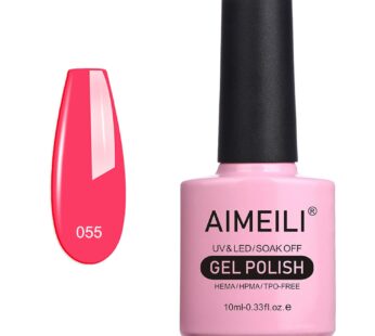 AIMEILI Soak Off U V LED Neon Pink Gel Nail Polish – Neon Shocking Pink (055) 10ml