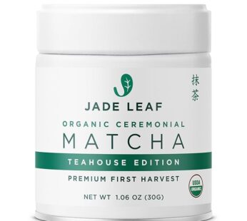 Japanese Origin USDA Organic Ceremonial Grade Antioxidants, Energy Jade Leaf Matcha Green Tea Powder (30 g Tin)