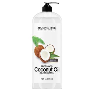 MAJESTIC PURE Fractionated Coconut Oil | Relaxing Massage Oil for Massage Therapy | Liquid Coconut Oil for Diluting Essential Oils | Coconut Oil for Skin, Lip, Body, Hair Oil, Moisturizer | 16 fl oz