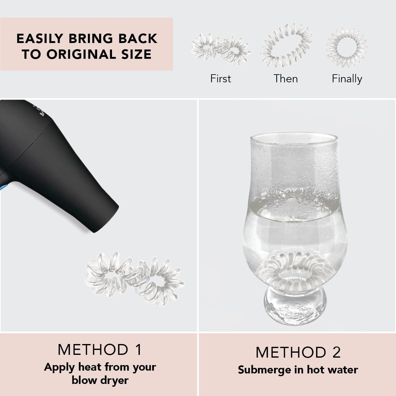 Kitsch Spiral Hair Ties for Women - Coil Hair Ties for Thick Hair, No Crease Hair Tie, Spiral Hair Ties No Damage, Hair Coils & Phone Cord Hair Ties for Thin Hair, Hair Ties Spiral, 8pcs (Transparent) - Image 4