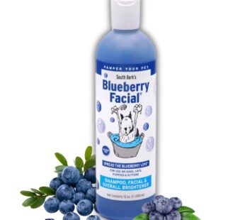 South Bark’s Blueberry Facial? Pet Shampoo 12 oz. | Brightener & Tear Stain Remover | Long-Lasting Odor Eliminator | Cruelty-Free | Paraben-Free | Made in The USA