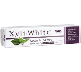 NOW Solutions, Xyliwhite? Toothpaste Gel, Neem and Tea Tree, Cleanses and Whitens, Clean and Fresh Taste, 6.4-Ounce