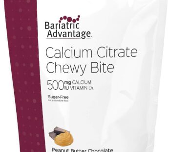 Bariatric Advantage Calcium Citrate Chewy Bites 500mg – For Bariatric Surgery Patients – Vitamin D3 – Sugar-Free Chewable Calcium Supplement – Bariatric Calcium Chews – Peanut Butter Chocolate – 90 Ct