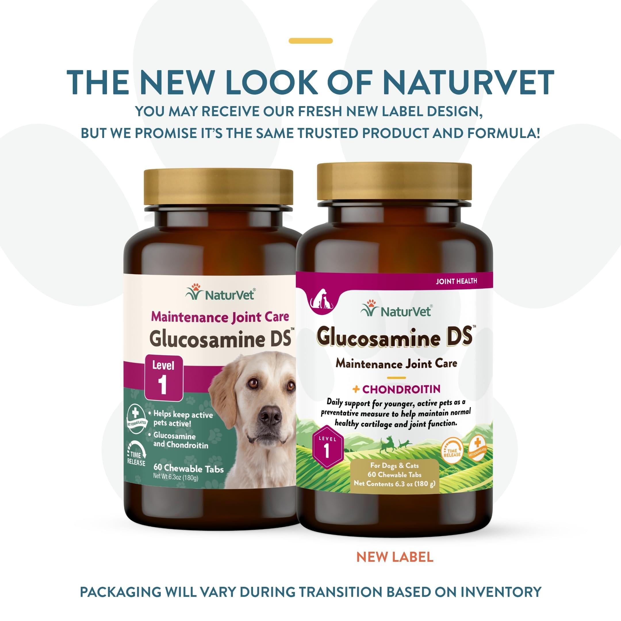 NaturVet Glucosamine DS Level 1 Maintenance Care Hip & Joint Support Pet Supplement for Dogs & Cats ?Glucosamine, Chondroitin, Antioxidants ?Supports Cartilage, Joint Function ? 60 Ct. - Image 2