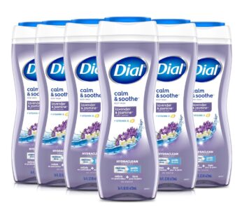 Dial Body Wash, Calm & Soothe Lavender & Jasmine Scent, 16 fl oz, Pack of 6