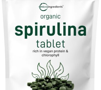 Micro Ingredients Organic Spirulina Supplement, 3000MG Per Serving, 720 Tablets (4 Month Supply), No Filler & Non-GMO, Rich in Vegan Protein, Vitamins & Prebiotics, Premium Spirulina Pills