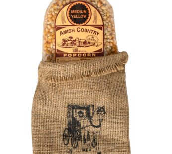 Amish Country Popcorn | 2 lb Burlap Bag | Medium Yellow Popcorn Kernels | Old Fashioned, Non-GMO and Gluten Free (Medium Yellow – 2 lb Burlap)