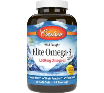 Carlson Labs Wild Caught Elite Omega-3, 1600mg, Omega 3s, Soft Gels, 90 Count