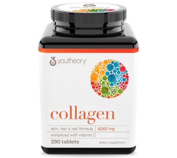 Youtheory Advanced Collagen – 6,000 mg Collagen – with Vitamin C – for Hair, Skin & Nails* – Collagen Supplements for Women and Men – 290 Tablets