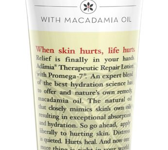 Adamia Therapeutic Repair Lotion with Macadamia Nut Oil and Promega-7, 4 Ounce Tube – Fragrance Free, Paraben Free, Non GMO