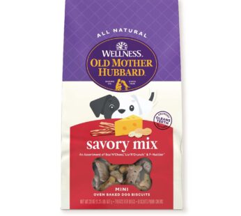 Old Mother Hubbard by Wellness Classic Savory Mix Natural Dog Treats, Crunchy Oven-Baked Biscuits, Ideal for Training, Mini Size, 20 ounce bag