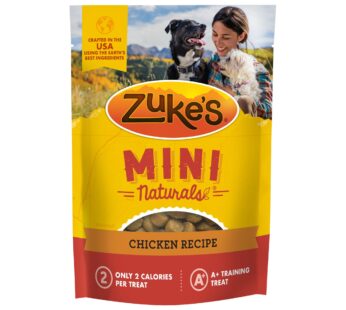 Zuke?s Mini Naturals Soft And Chewy Dog Treats For Training Pouch, Natural Treat Bites With Chicken Recipe – 6.0 OZ Bag