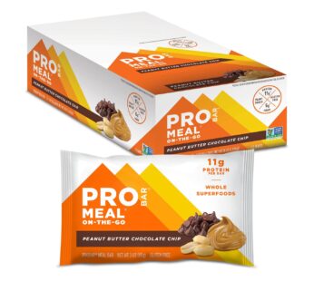 PROBAR – Meal Bar, Peanut Butter Chocolate Chip, Non-GMO, Gluten-Free, Healthy, Plant-Based Whole Food Ingredients, Natural Energy (12 Count)