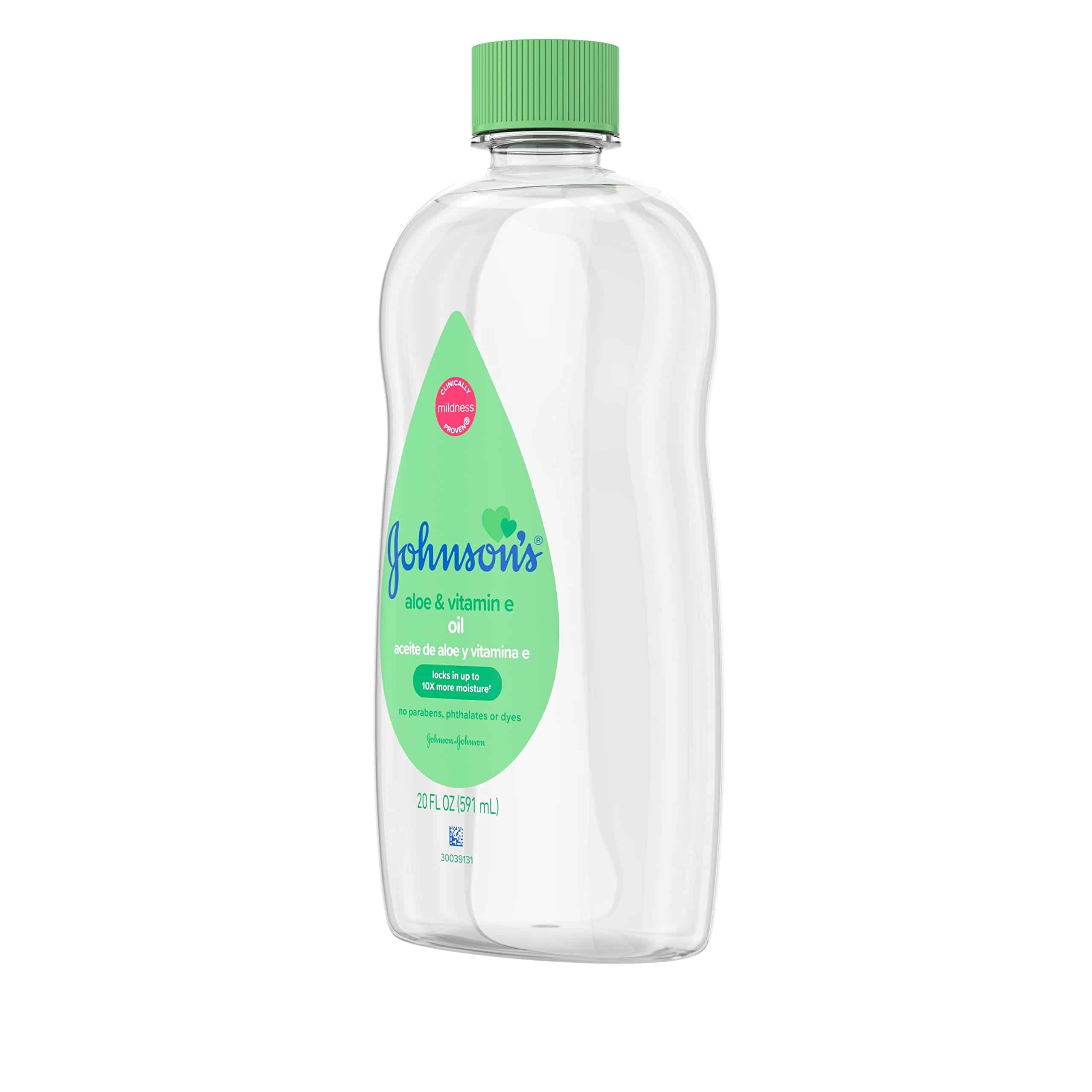 Johnson's Baby Oil, Mineral Oil Enriched with Aloe Vera and Vitamin E, 20 fl. oz - Image 8