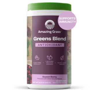 Amazing Grass Greens Superfood Antioxidant: Greens Powder with Organic Spirulina, Beet Root Powder, Elderberry & Probiotics, Sweet Berry, 60 Servings (Packaging May Vary)