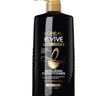 L’Oreal Paris Elvive Total Repair 5 Repairing Conditioner for Damaged Hair Conditioner with Protein and Ceramide for Strong Silky Shiny Healthy Renewed Hair 28 Fl Oz