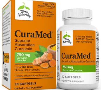 Terry Naturally CuraMed 750 mg Curcumin Complex – 30 Softgels – Superior Absorption BCM-95 – Non-GMO, Gluten Free, Halal – 30 Servings