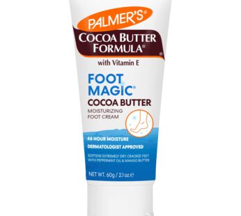 Palmer’s Cocoa Butter Formula Foot Magic Moisturizing Foot Cream for Dry, Cracked Heels, Feet Moisturizer with Peppermint Oil & Vitamin E, 2.1 Ounces