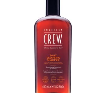 Shampoo for Men by American Crew, Daily Cleanser, Naturally Derived, Vegan Formula, Citrus Mint Fragrance, 15.2 Fl Oz