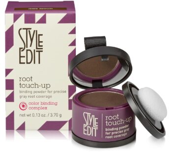 Root Touch Up Powder for Dark Brown Hair by Style Edit | Cover Up Hair Color for Grays and Roots Coverage | Root Concealer for Dark Brown Hair | Mineral Infused Binding Hairline Powder | 0.13 oz. Tub