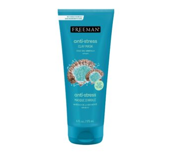 Freeman Dead Sea Minerals Anti-Stress Clay Facial Mask, Hydrating & Clarifying, Clears Pores, Face Mask With Lavender & Bergamot For Radiant Skin, For All Skin Types, 6 fl. oz./175 mL Tube, 1 Count