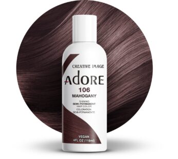 Adore Semi Permanent Hair Color – Vegan and Cruelty-Free Purple Hair Dye – 4 Fl Oz – 106 Mahogany (Pack of 1)