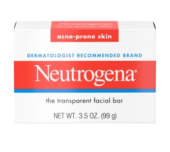 Neutrogena Facial Cleansing Bar Treatment for Acne-Prone Skin, Non-Medicated & Glycerin-Rich Formula Gently Cleanses without Over-Drying, No Detergents or Dyes, Non-Comedogenic, 3.5 oz