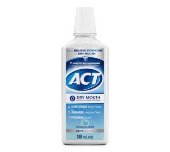 ACT Total Care Dry Mouth Anticavity Fluoride Mouthwash Soothing Mint 33.80 oz (Pack of 2)