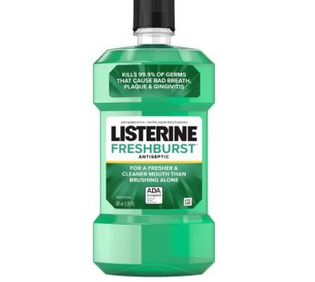 Listerine Freshburst Antiseptic Mouthwash for Bad Breath, Kills 99% of Germs That Cause Bad Breath & Fight Plaque & Gingivitis, ADA Accepted Mouthwash, Spearmint, 500 mL
