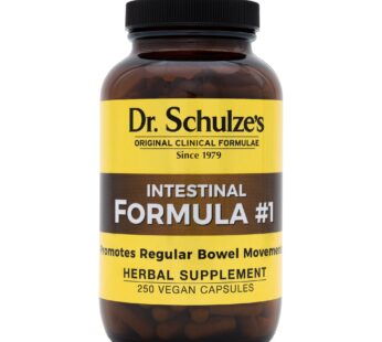 Dr. Schulze’s Intestinal Formula #1 | All Natural Bowel Cleanse | Promotes Regular Bowel Movements | Improves Detoxification | Strong Herbal Formula | Family Size | 250 ct Vegan – Packaging May Vary