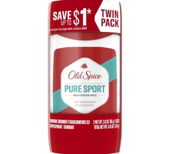 Old Spice High Endurance Anti-Perspirant Deodorant for Men, Pure Sport Scent, 3.0 oz Twin Pack