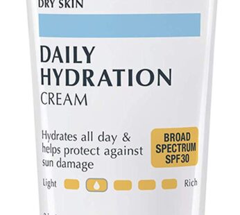 Eucerin Daily Hydration Broad Spectrum SPF 30 Sunscreen Body Cream for Dry Skin, Fragrance Free Sunscreen Moisturizer, 8 Oz Tube