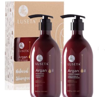 Luseta Argan Oil Sulfate Free Shampoo and Conditioner Set 2 x16.9Fl Oz Thickening for Hair Loss – Best for Damaged,Thin, Dry, Curly Hair – Smoothing & Nourishing