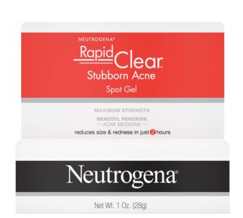 Neutrogena Rapid Clear Stubborn Acne Spot Treatment Gel with Maximum Strength 10% Benzoyl Peroxide Acne Treatment Medication, Pimple Cream for Acne Prone Skin Care, 1 oz