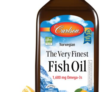Carlson – The Very Finest Fish Oil, 1600 mg Omega-3s, Liquid Fish Oil Supplement, Norwegian Fish Oil, Wild-Caught, Sustainably Sourced Fish Oil Liquid, Orange, 16.9 Fl Oz