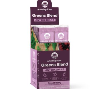 Amazing Grass Greens Superfood Antioxidant: Greens Powder with Organic Spirulina, Beet Root Powder, Elderberry & Probiotics, Sweet Berry, 15 Servings (Packaging May Vary)