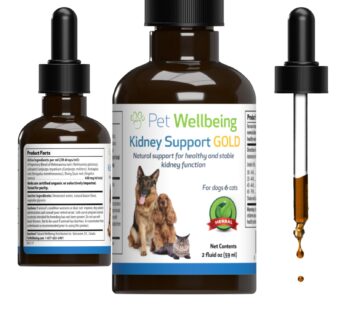 Pet Wellbeing Kidney Support Gold for Cats – Vet-Formulated – Supports Healthy Kidney Function in Cats – Natural Herbal Supplement 2 oz (59 ml)