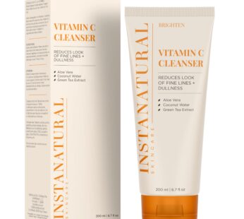 InstaNatural Vitamin C Cleanser Face Wash, Brightens and Reduces Signs of Aging, Fine Lines and Uneven Texture, with Coconut Water and Aloe Vera, 6.7 FL Oz