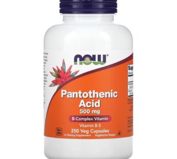 NOW Foods Supplements,Pantothenic Acid (Vitamin B-5) 500 mg,B-Complex Vitamin,250 Capsules
