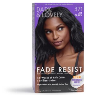 SoftSheen-Carson Dark and Lovely Fade Resist Rich Conditioning Hair Color, Permanent Hair Color, Up To 100 percent Gray Coverage, Brilliant Shine with Argan Oil and Vitamin E, Jet Black